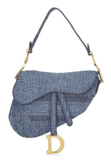 Blue Oblique Denim Saddle Bag - image 1