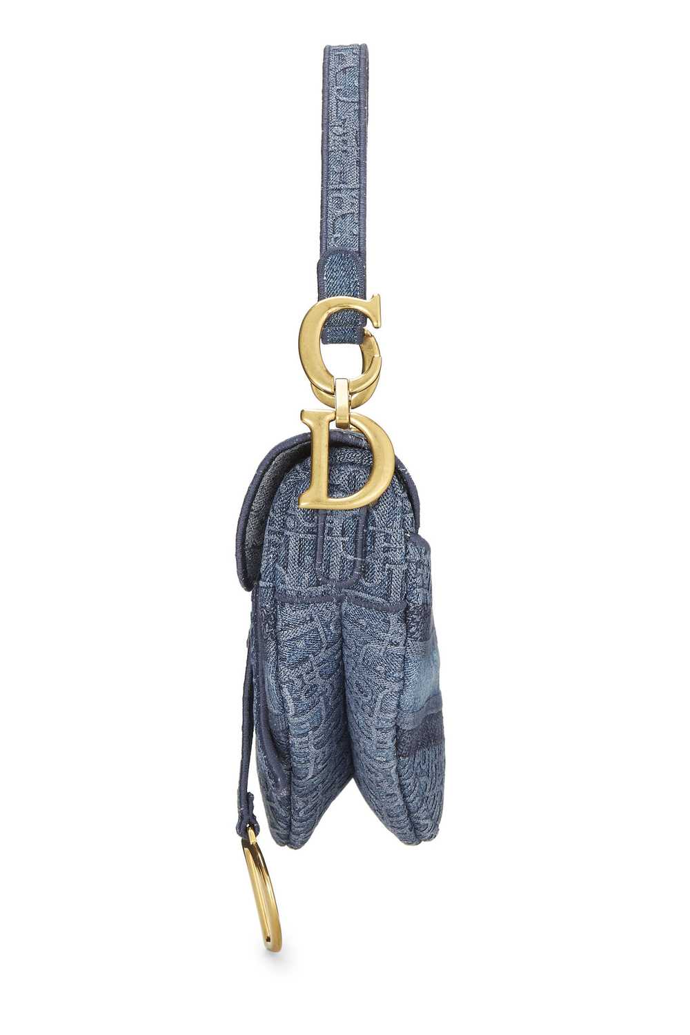 Blue Oblique Denim Saddle Bag - image 3
