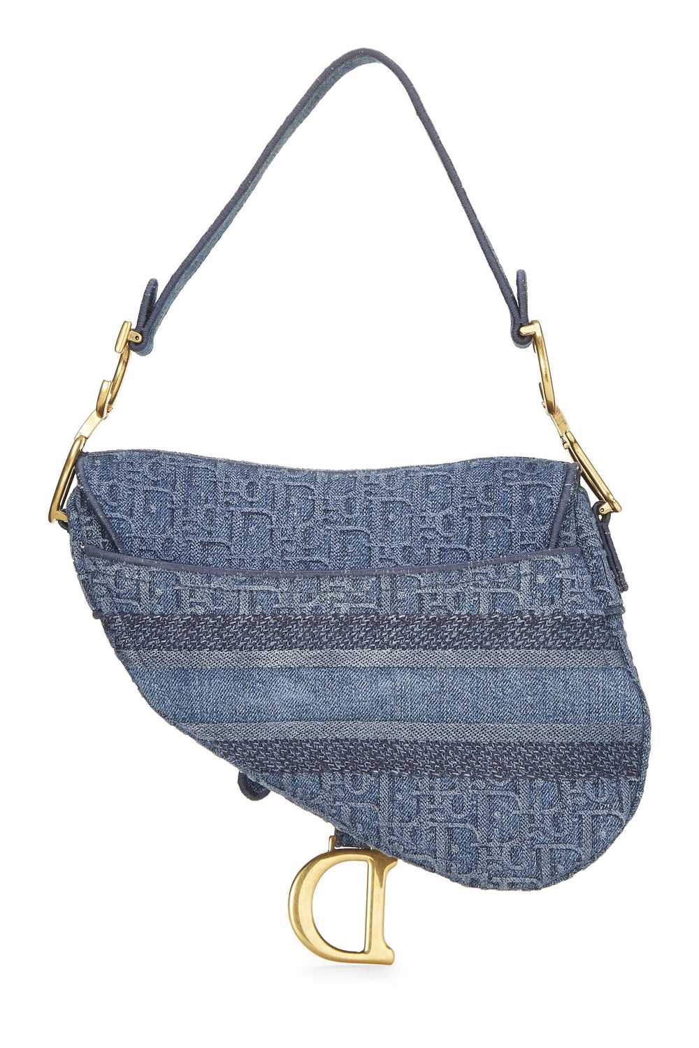 Blue Oblique Denim Saddle Bag - image 4