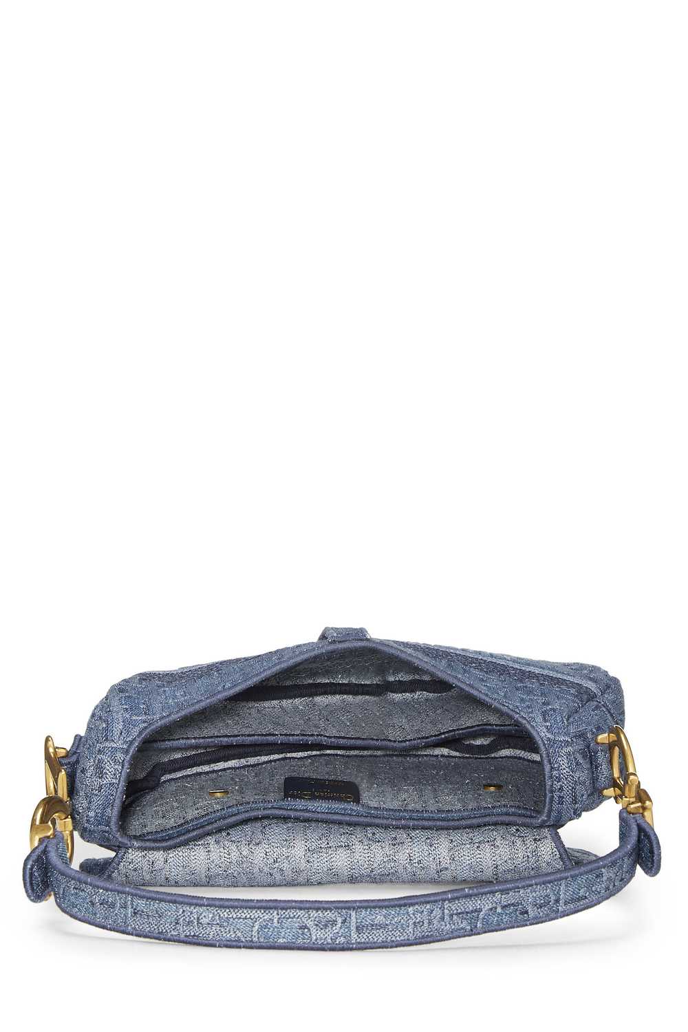 Blue Oblique Denim Saddle Bag - image 6