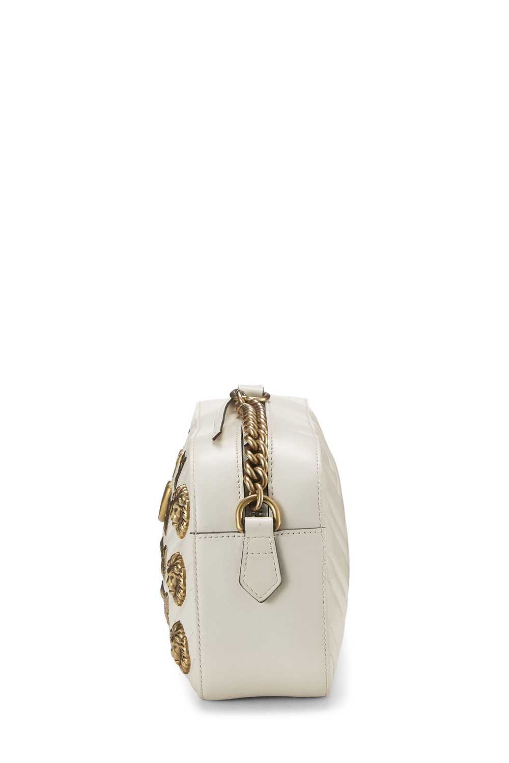White Leather Studded Animalier GG Marmont Crossb… - image 3