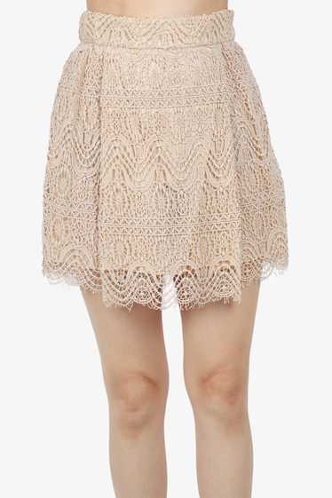 Red Valentino Beige Lace Mini Skirt Size 40