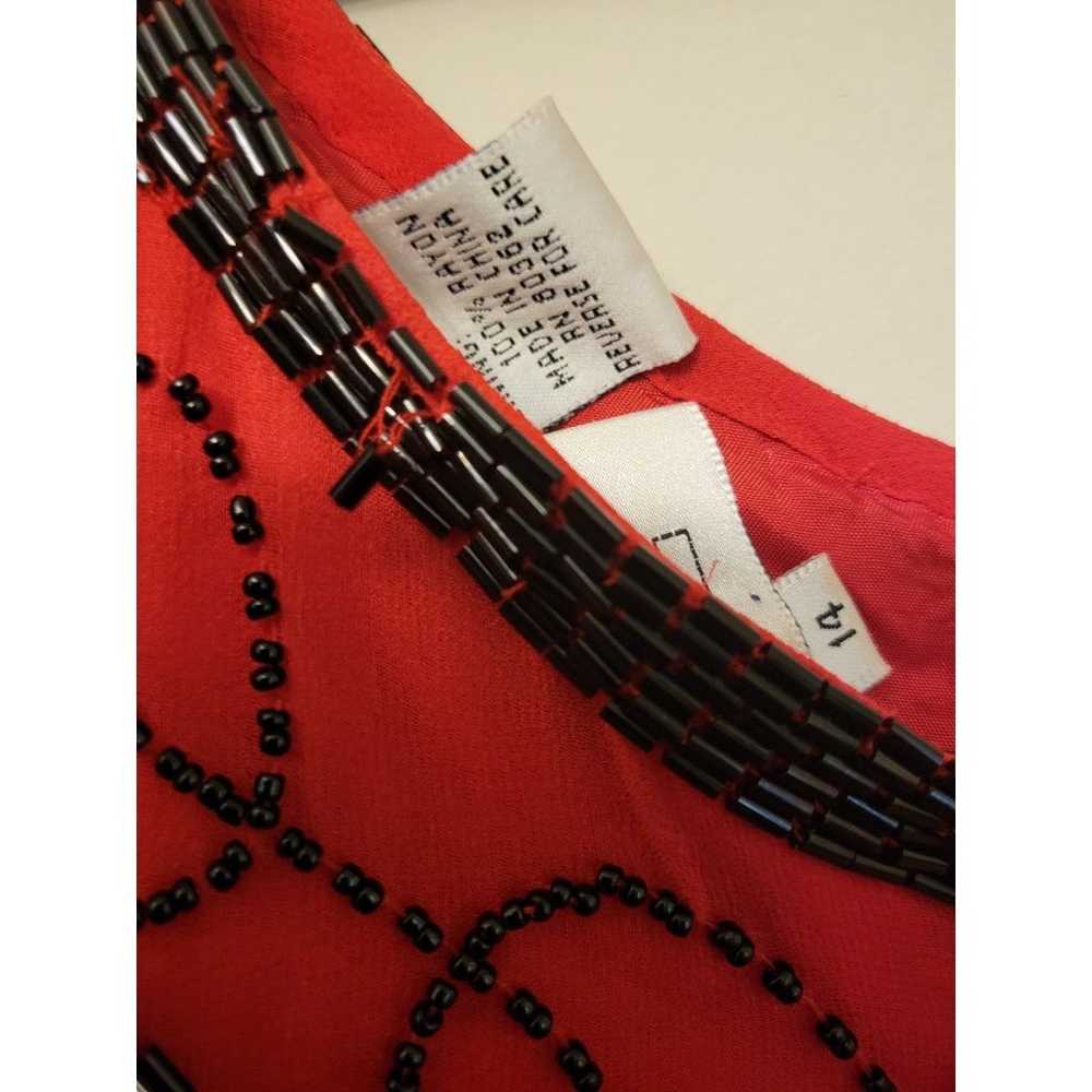 Nite Line Vintage Red Beaded Silk Long Sleeve Top… - image 12