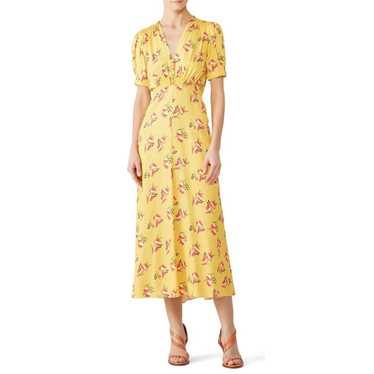 Jill Jill Stuart Puff Sleeve Midi Dress Yellow w/… - image 1