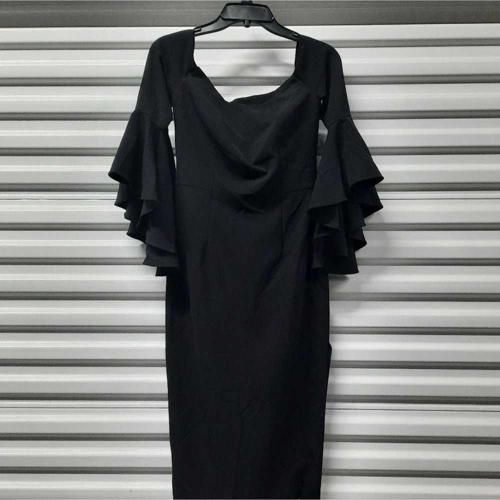 Milly Italian Cady Selena Dress Size 4 Black Off … - image 4