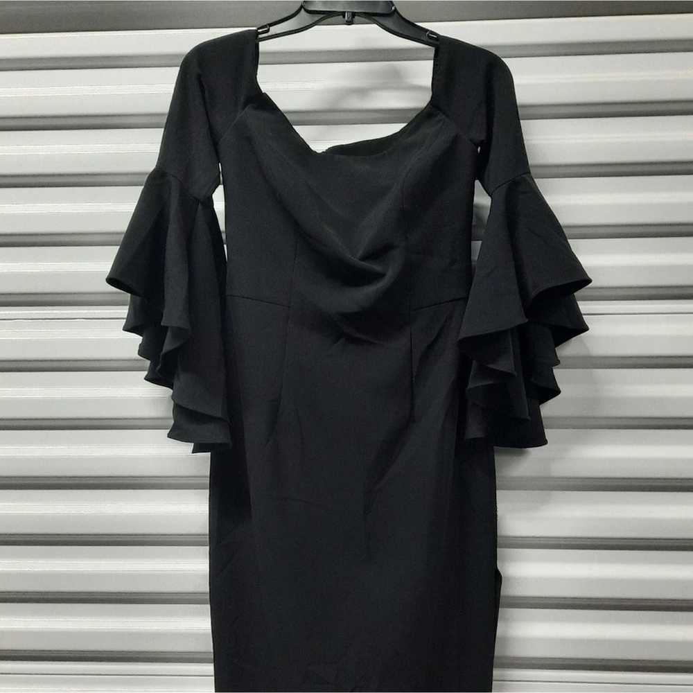 Milly Italian Cady Selena Dress Size 4 Black Off … - image 5