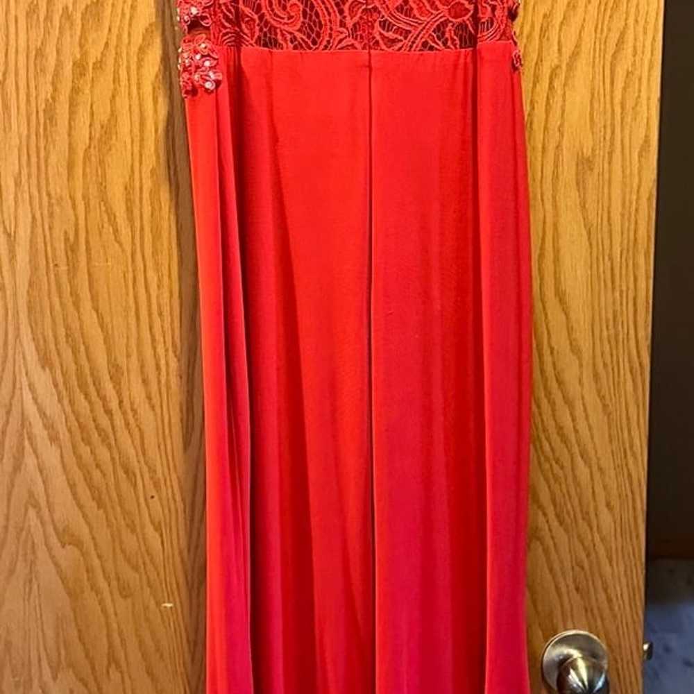 Medium Red Lace Prom Dress - image 5