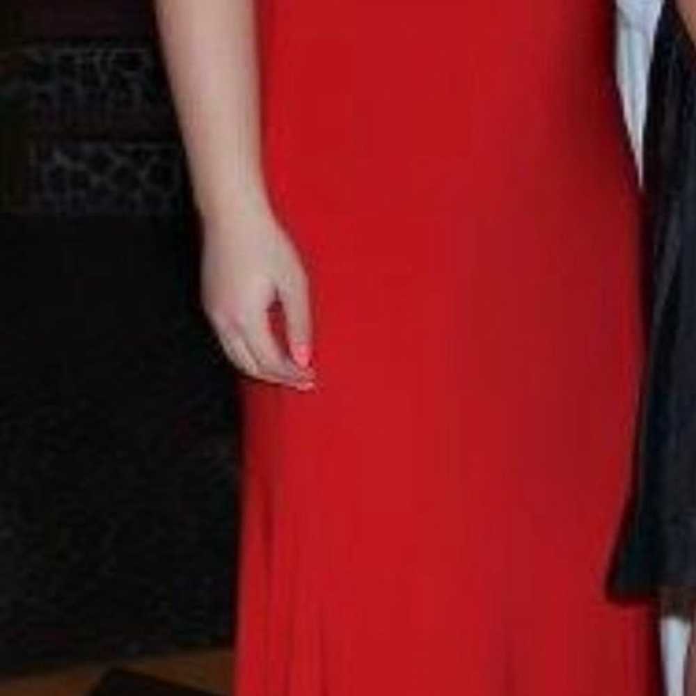 Medium Red Lace Prom Dress - image 9