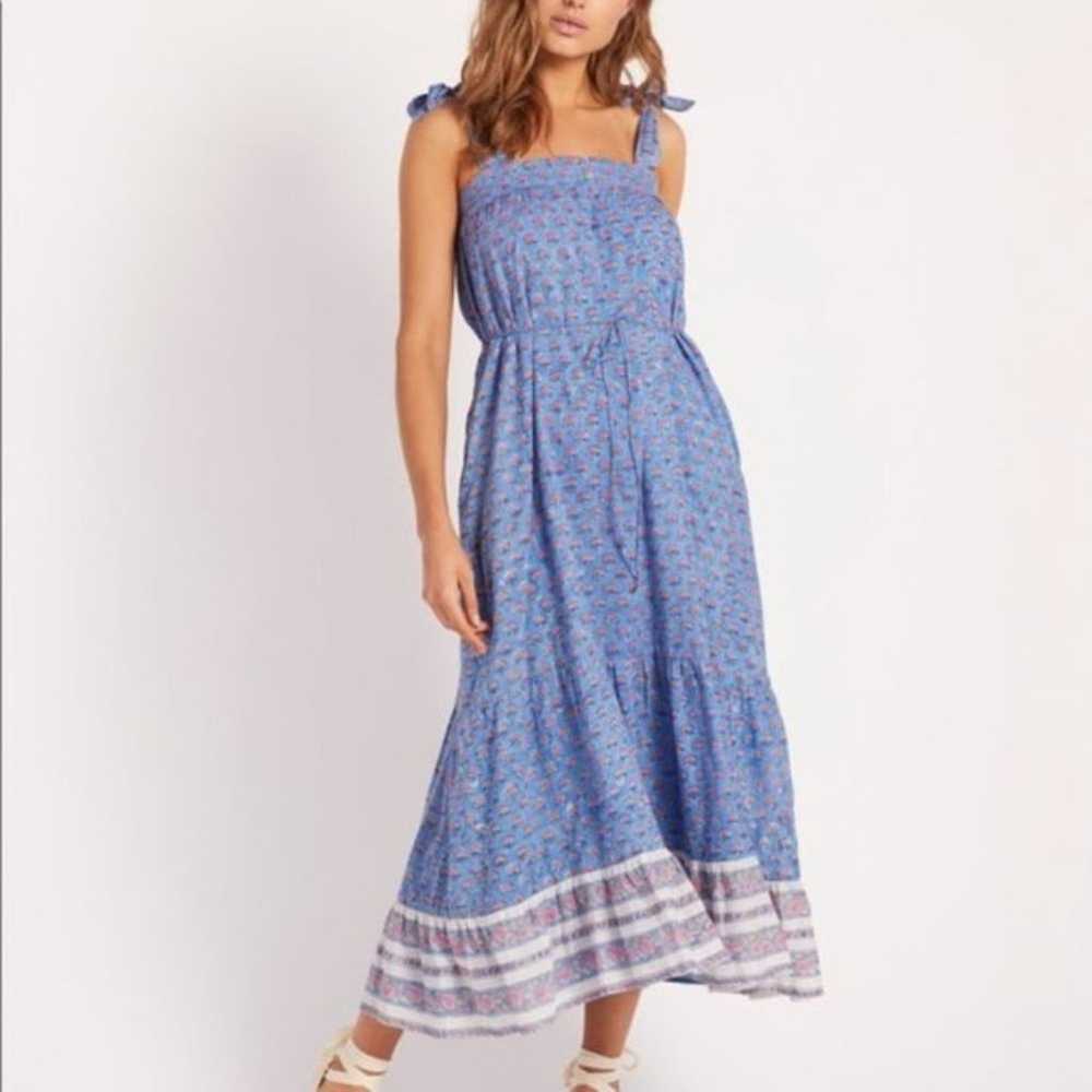 Anthropologie Cleobella India Midi Dress Blue Cot… - image 1