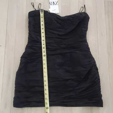 NWT Zara Womens Draped Linen Blend Strapless Mini… - image 1