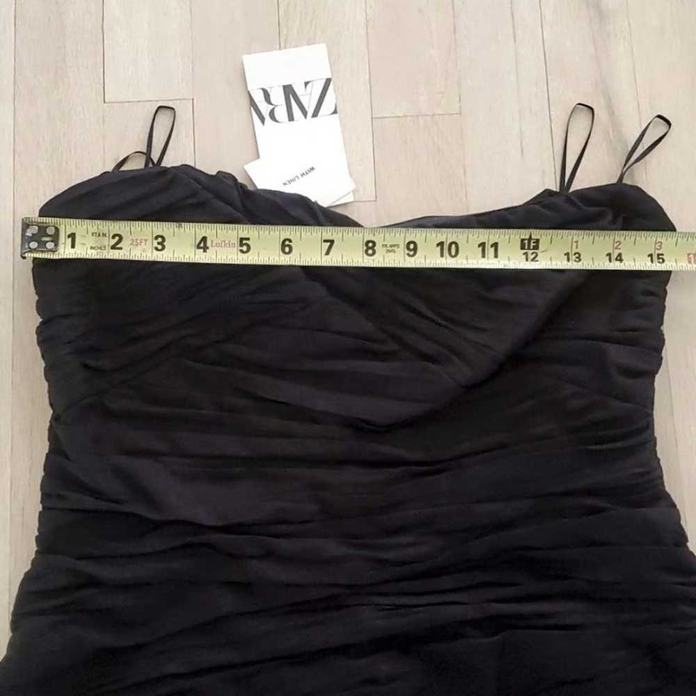 NWT Zara Womens Draped Linen Blend Strapless Mini… - image 2