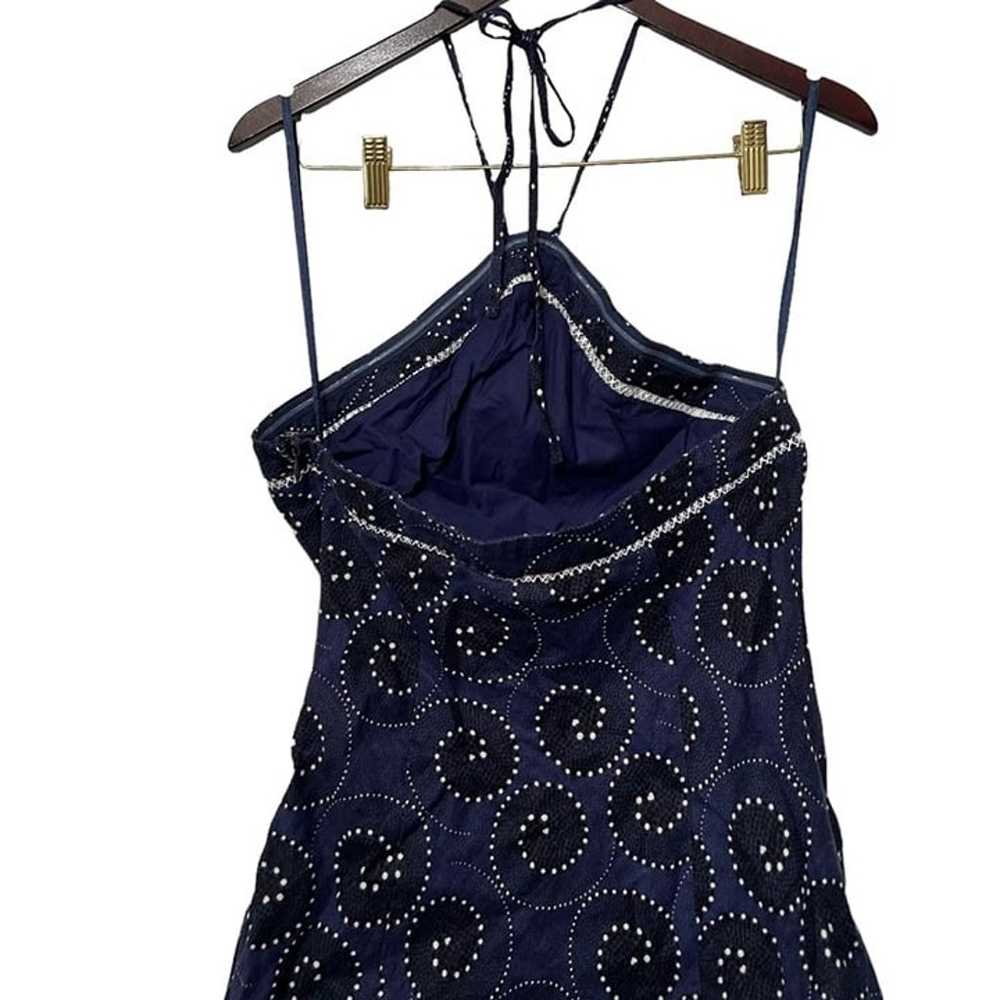 Revolve Staud Megan Linen Blue Halter Dress - image 7