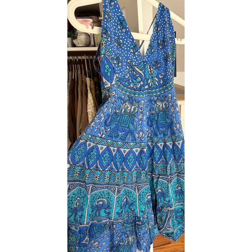 Blue Maxi Dress W Adjustable Straps - image 2