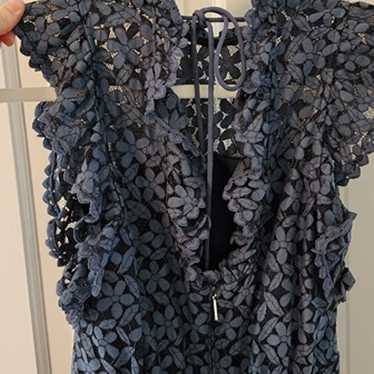 Light/Gray Blue Kate Spade Floral Lace Midi Dress… - image 1