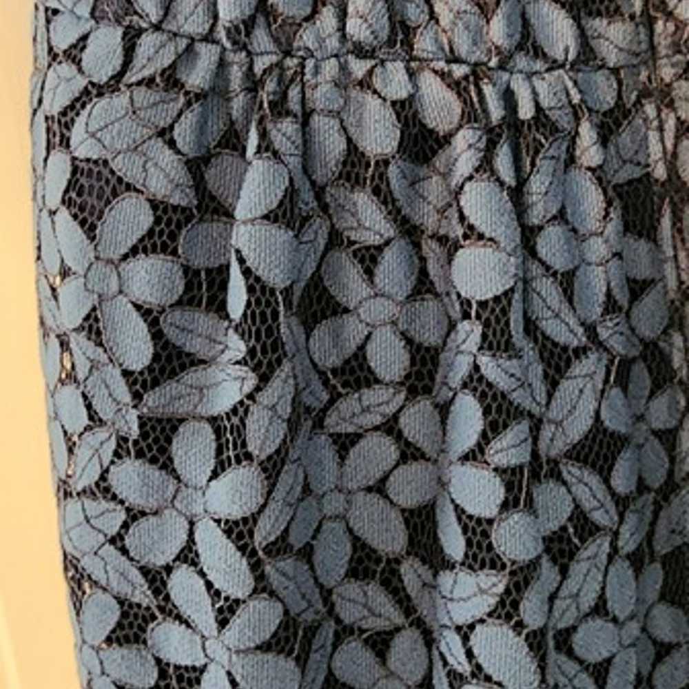Light/Gray Blue Kate Spade Floral Lace Midi Dress… - image 7