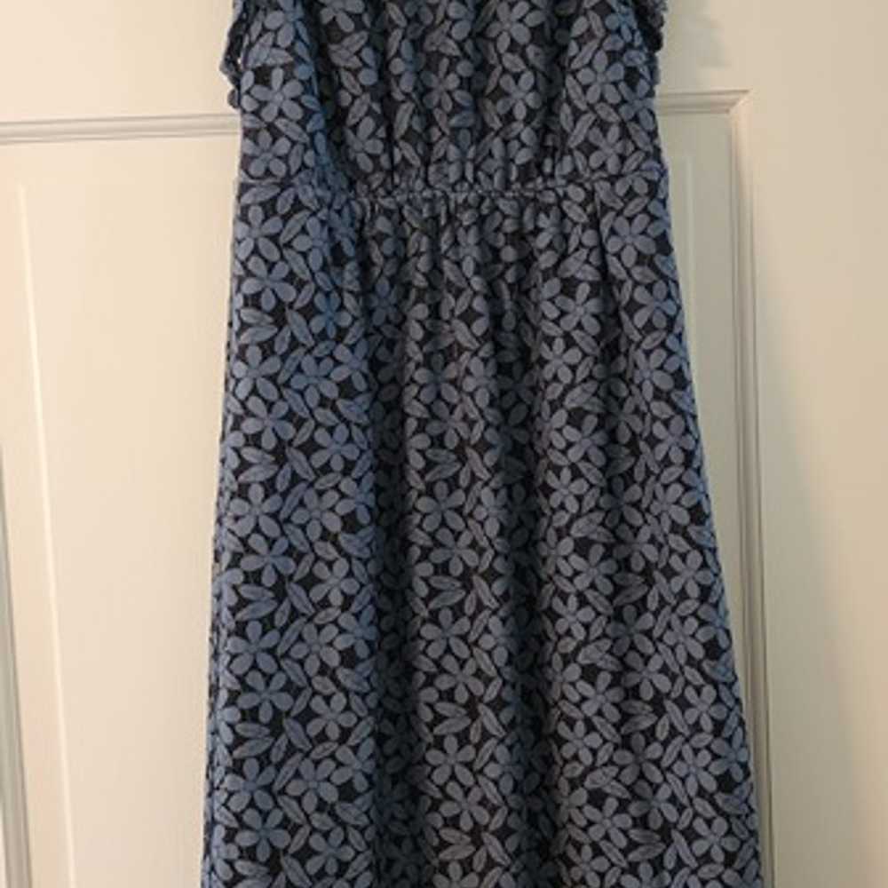 Light/Gray Blue Kate Spade Floral Lace Midi Dress… - image 9