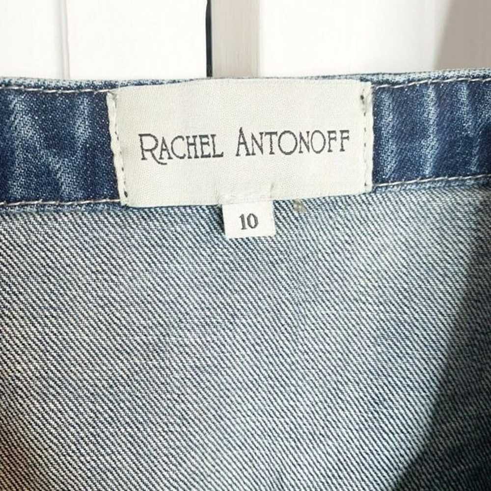 Rachel Antonoff Dress Blue Denim Button - image 6