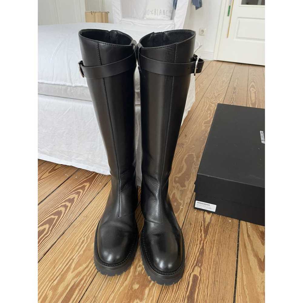 Ann Demeulemeester Leather riding boots - image 9