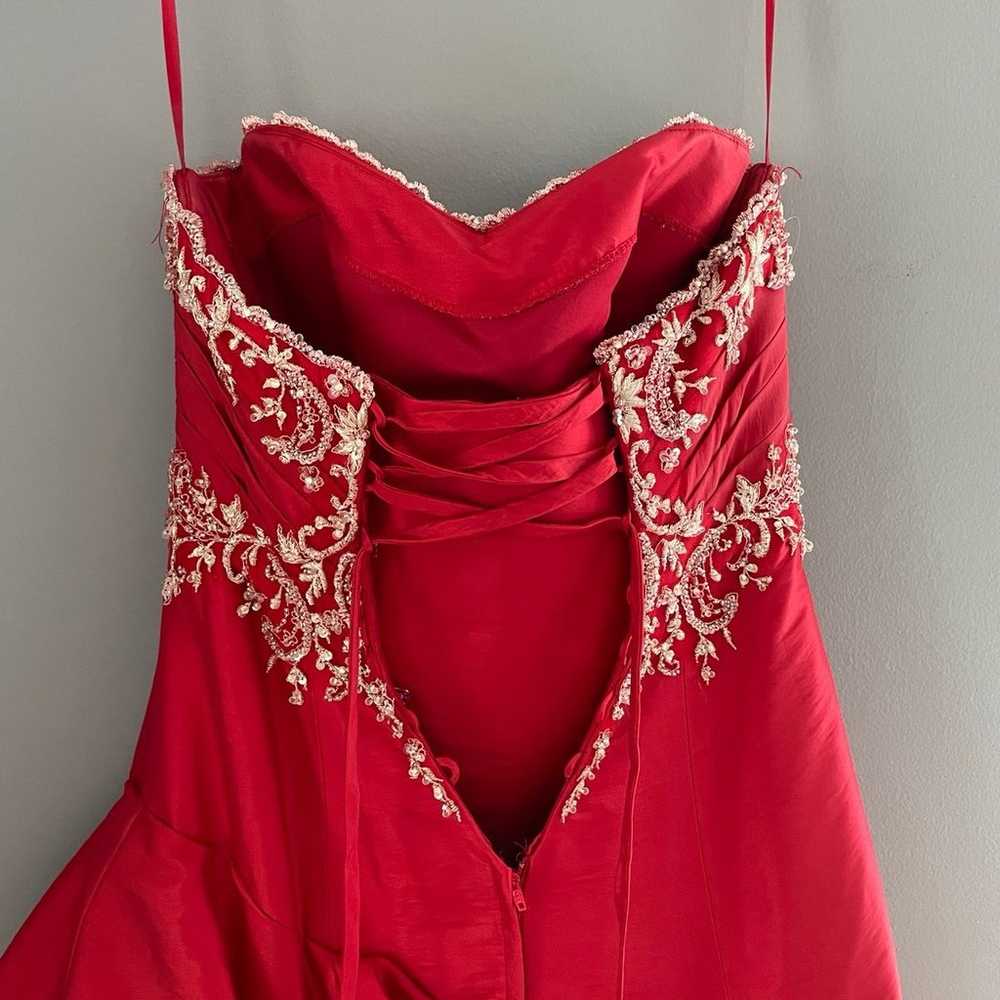 Strapless Red Ballgown - image 5