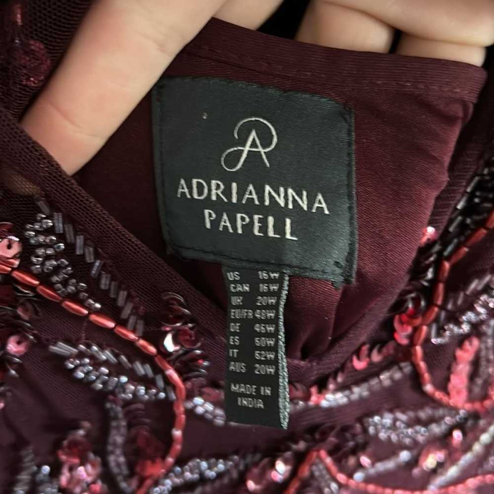 Adrianna Papell Burgundy Beaded Long Formal Dress… - image 12