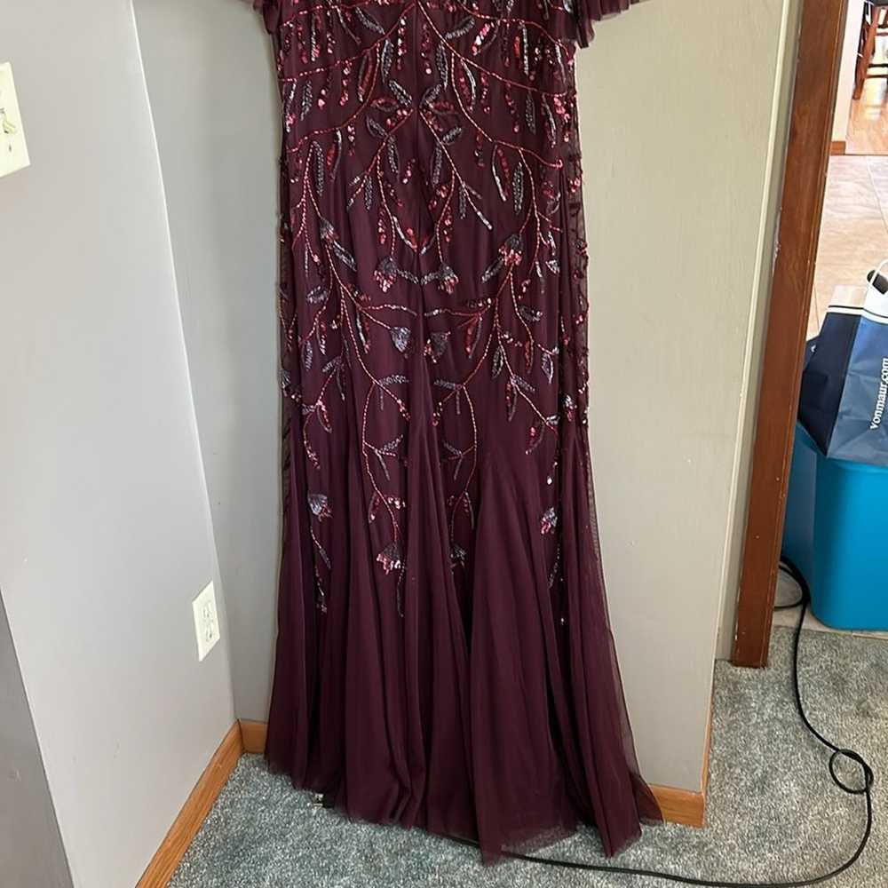 Adrianna Papell Burgundy Beaded Long Formal Dress… - image 9