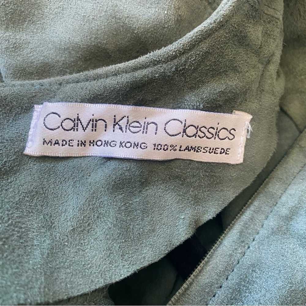 Vintage Calvin Klein Classics Green Genuine Suede… - image 7