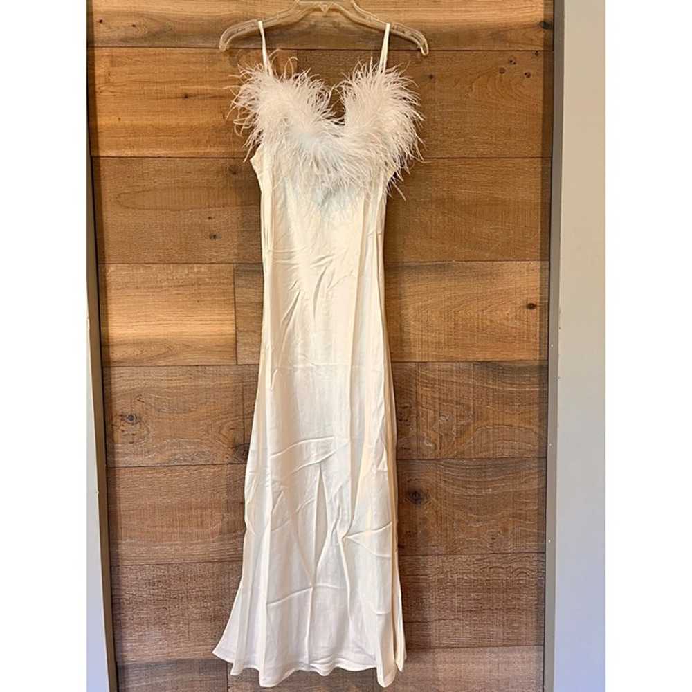 NWOT SLEEPER Boheme WHITE Slip Dress with Feather… - image 5