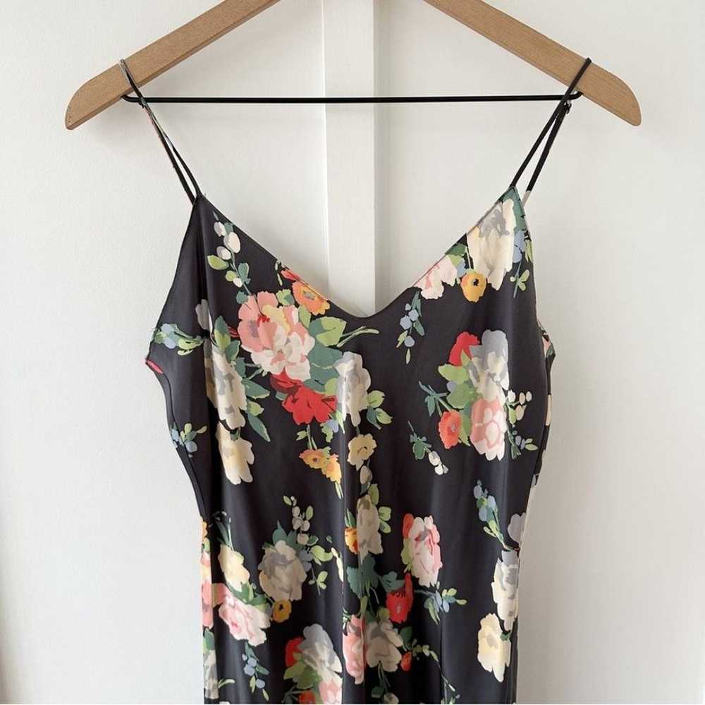 NILI LOTAN black floral short silk cami dress - image 5