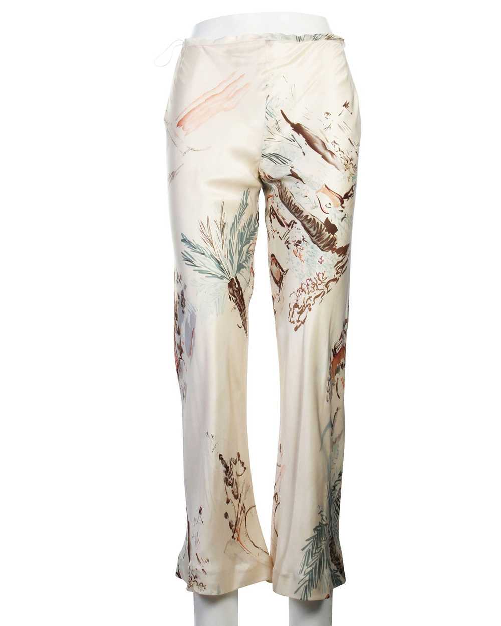 Product Details Hermes Cream Printed Silk Trousers - image 2