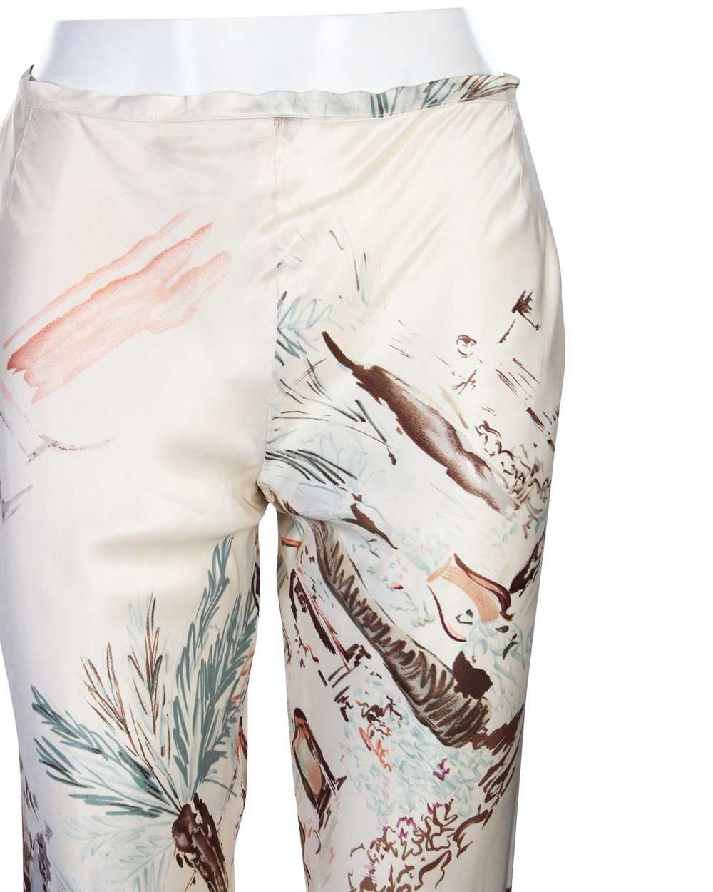 Product Details Hermes Cream Printed Silk Trousers - image 4