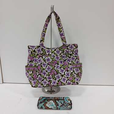 Vera Bradley Tote Bag & Zip Around Wallet 2pc Bun… - image 1