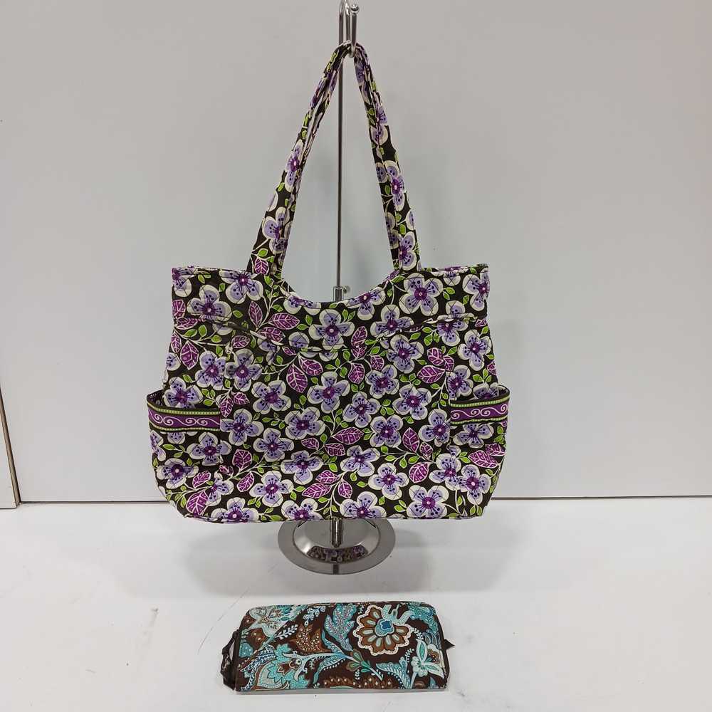 Vera Bradley Tote Bag & Zip Around Wallet 2pc Bun… - image 2