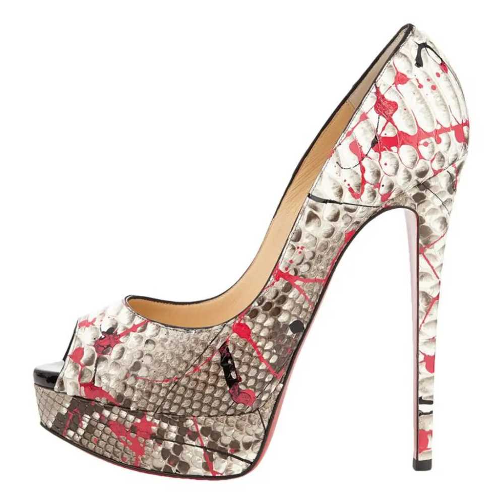 Christian Louboutin Lady Peep python heels - image 1