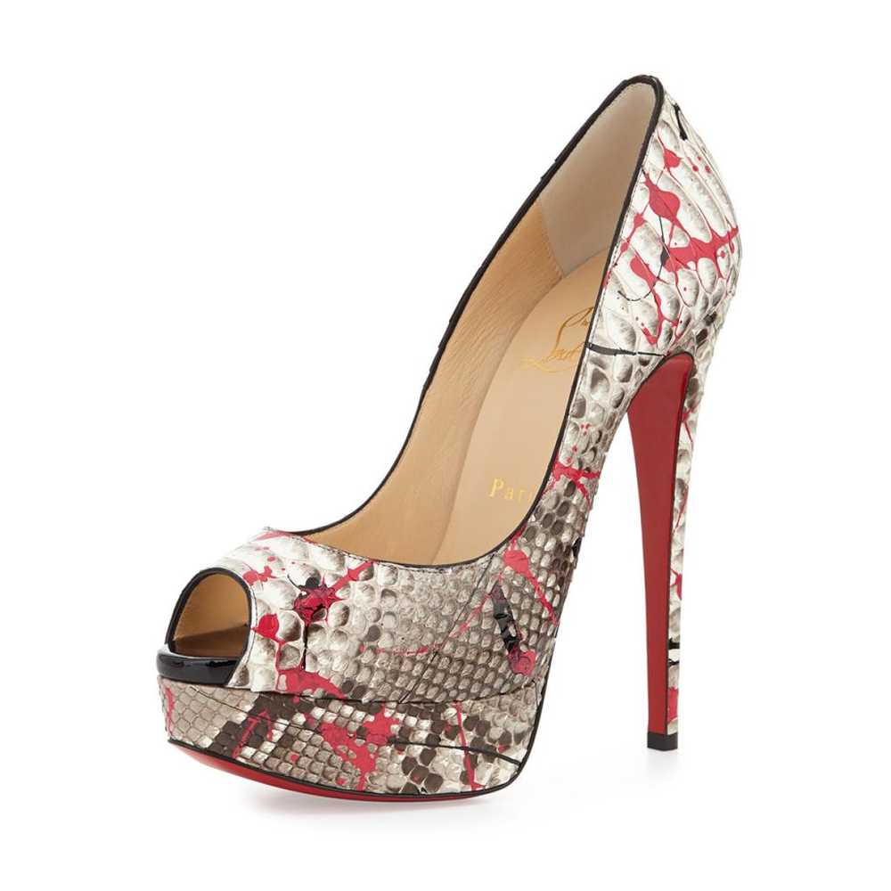 Christian Louboutin Lady Peep python heels - image 2