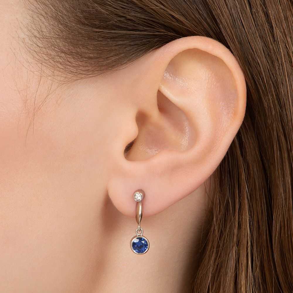 Estate Sapphire and Diamond Dangle Earrings - image 3
