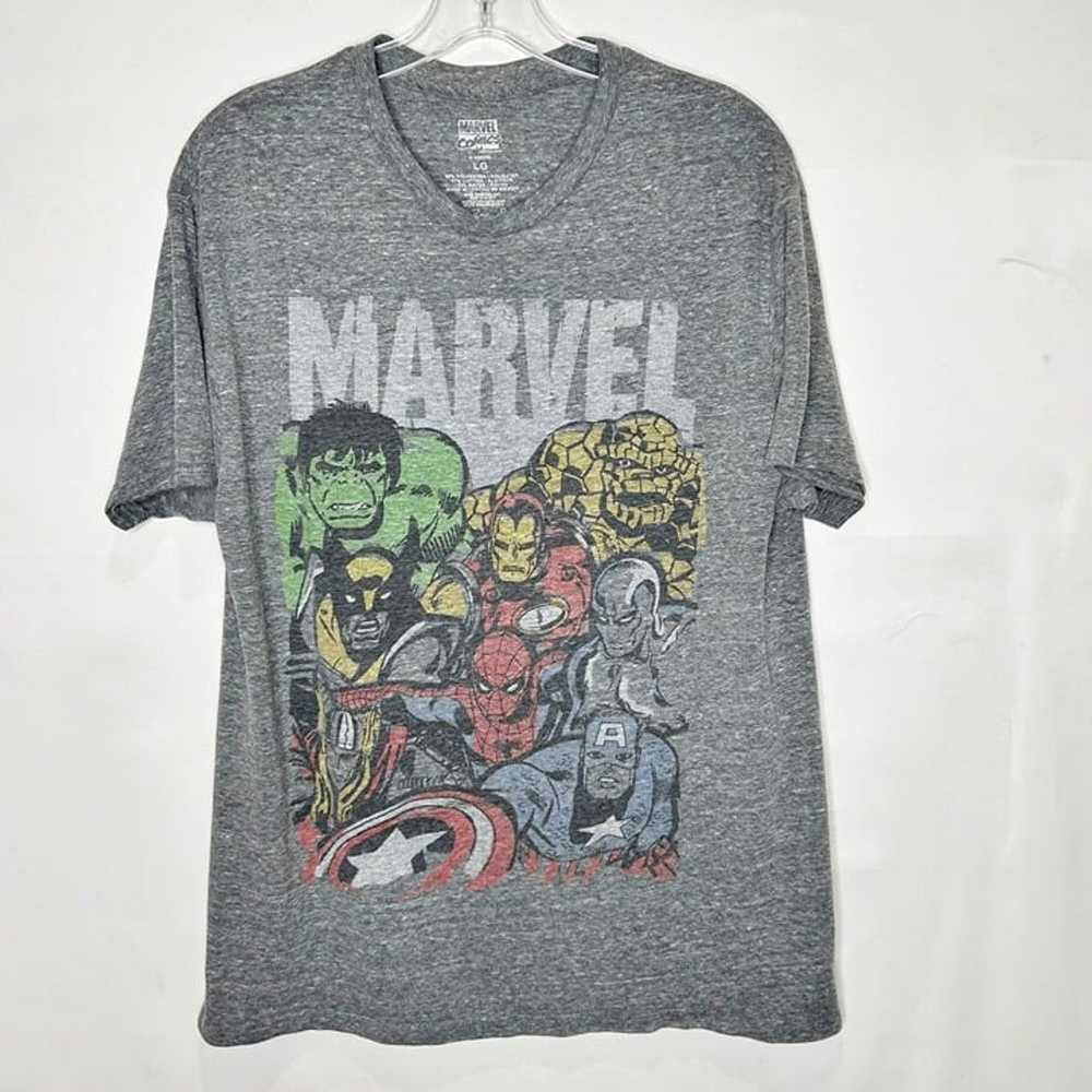 Marvel Comics Men’s T-Shirt Lg Heathered Gray w/ … - image 1
