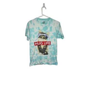 DOM Hug Life Cat 100% Cotton Tie Dye Tee Shirt Bl… - image 1