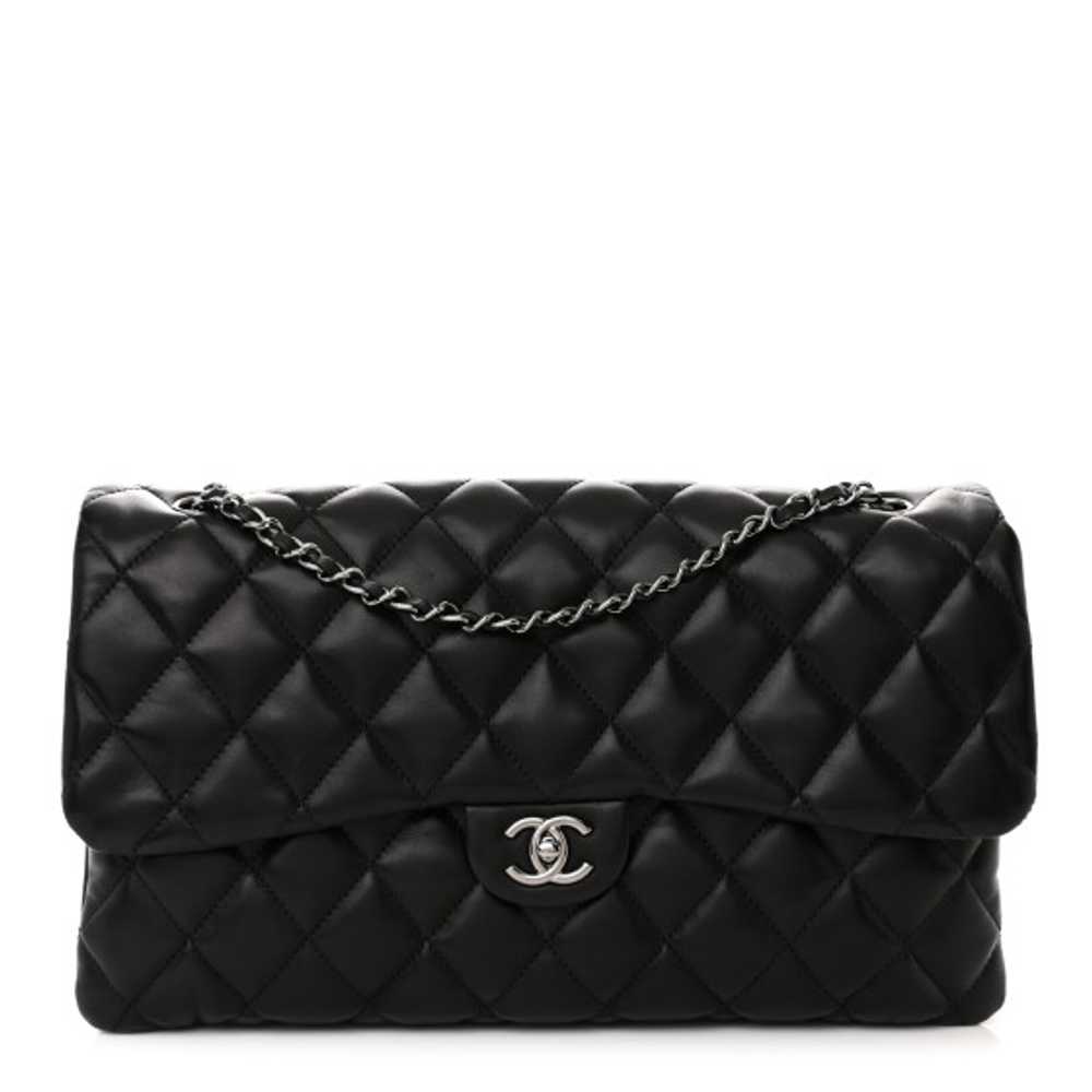 CHANEL Lambskin Quilted Maxi Chanel 3 Flap Black - image 1