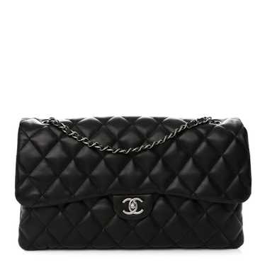 CHANEL Lambskin Quilted Maxi Chanel 3 Flap Black - image 1