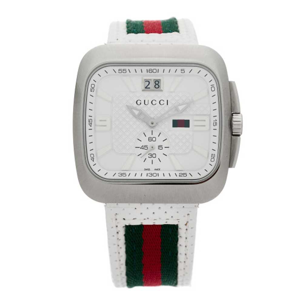 GUCCI Stainless Steel Fabric 40mm G Coupe Square … - image 1
