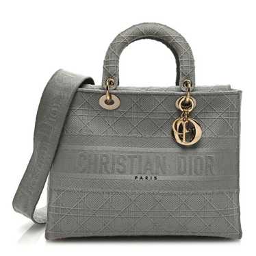 CHRISTIAN DIOR Canvas Embroidered Cannage Lady D-L