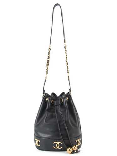 CHANEL Pre-Owned CC drawstring bucket bag - Black