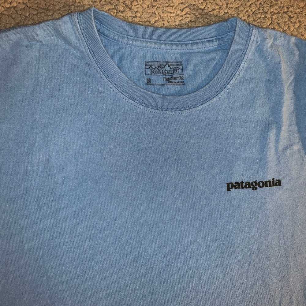 Patagonia P-6 Logo Blue Long Sleeve Shirt - image 2