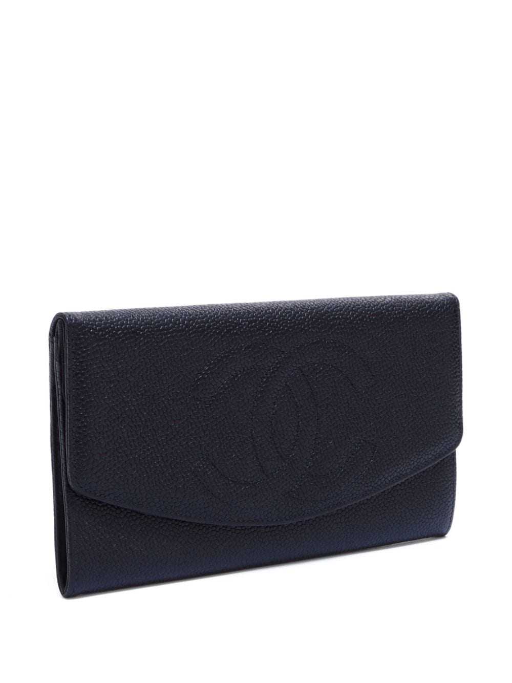 CHANEL Pre-Owned 1994-1999 CC debossed flap long … - image 3