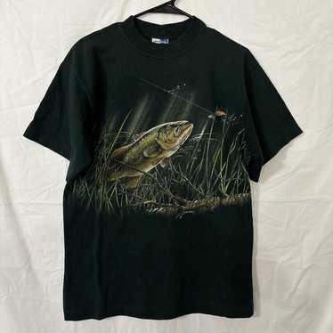 Art Unlimited Sportswear Bass Fishing Double Sided T Shirt Tag XL (Fits  Large)