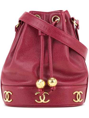 CHANEL Pre-Owned logo bucket bag - Red