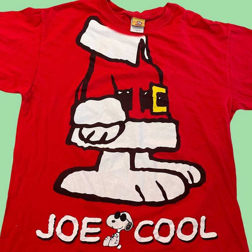 Peanuts Joe Cool Snoopy Christmas Tee L - image 2