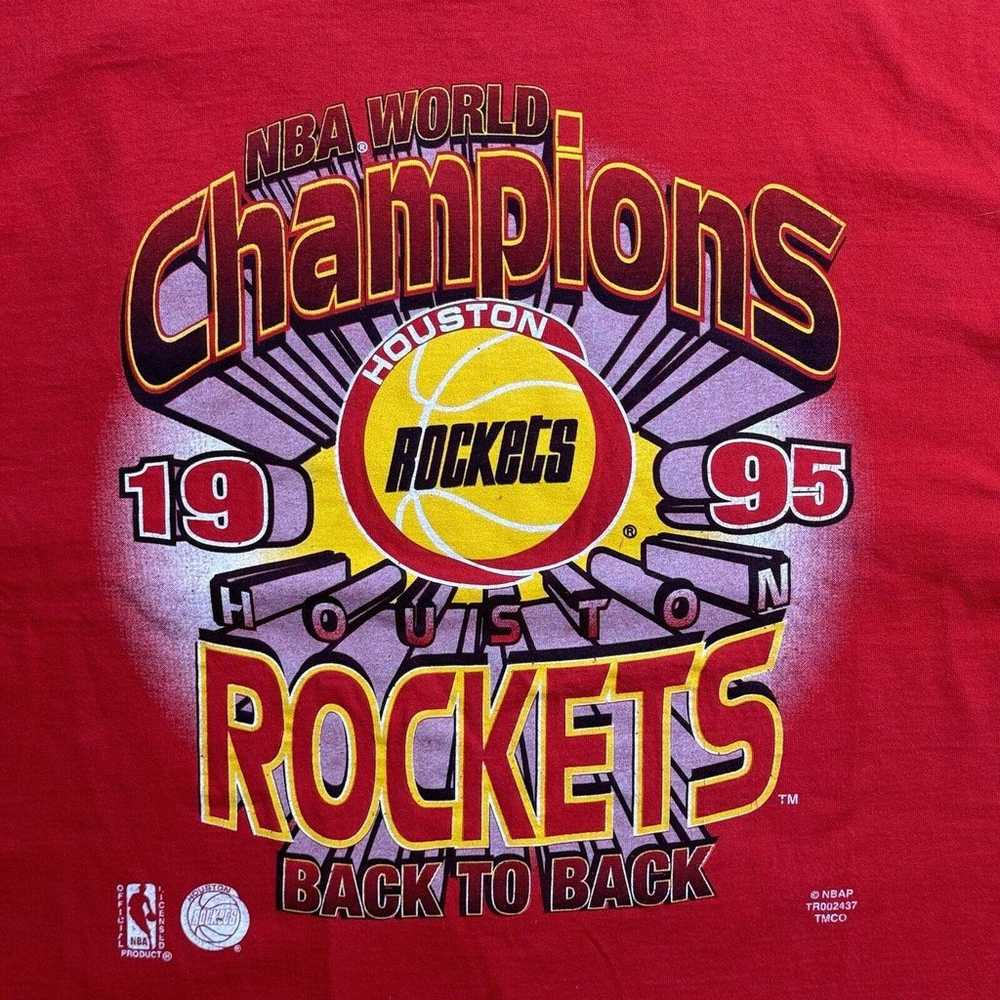 Vintage 90s Houston Rockets 1995 NBA Back To Back… - image 3