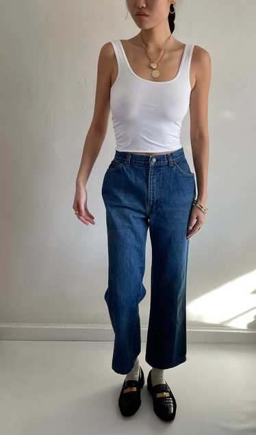 Vintage 70s Levi's wide leg high waisted - dark wa