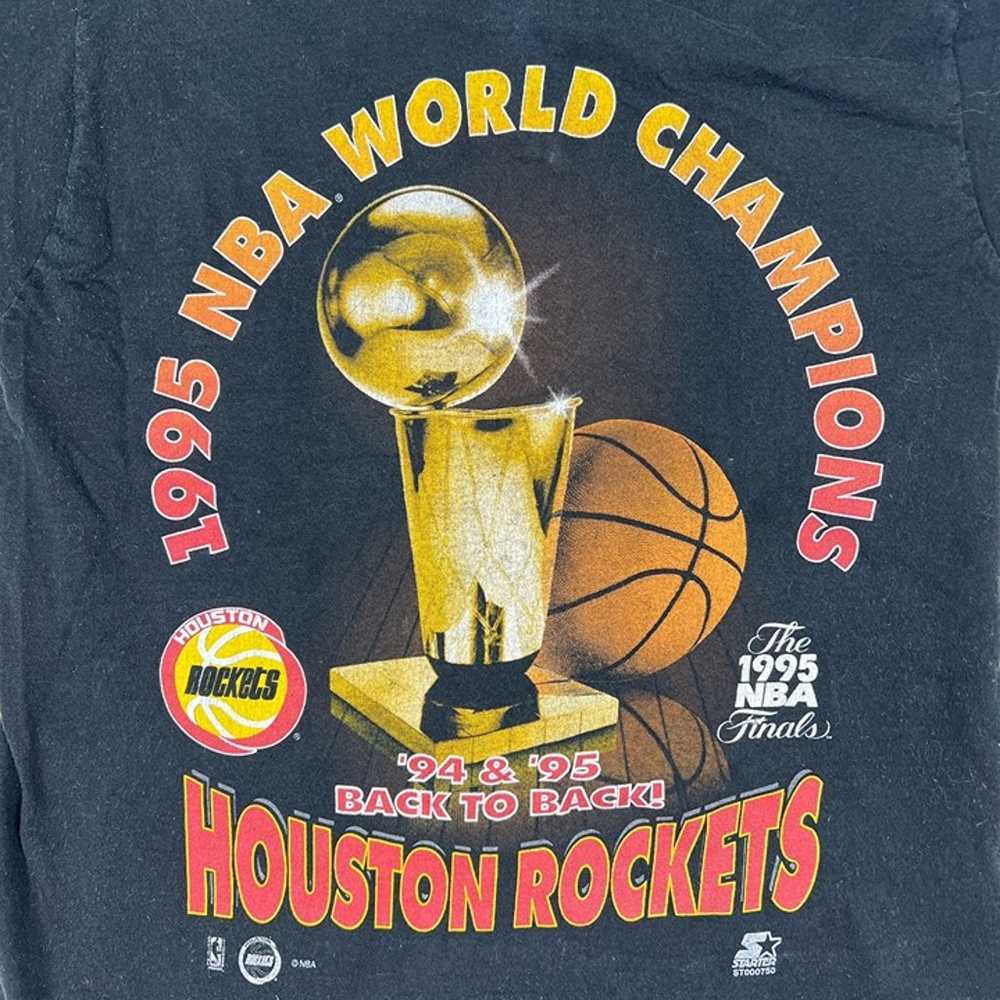 VTG 1995 NBA Back 2 Back World Champions Houston … - image 6